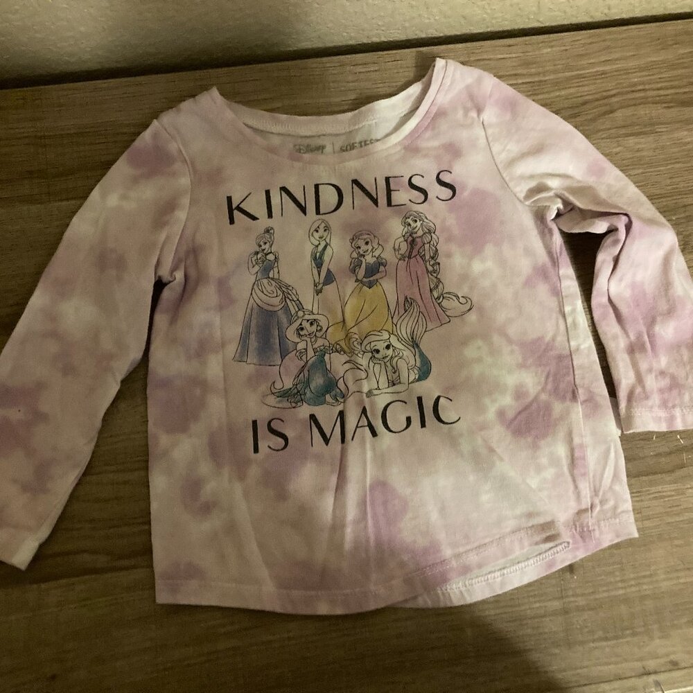 Disney Princess T Shirt 18 Months Purple Tie Dye Kindness is Magic Ariel Mulan